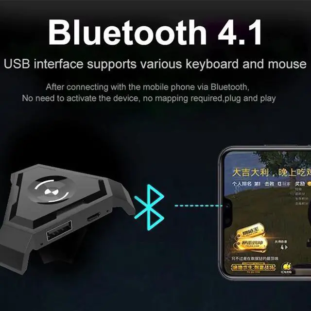 Alt view image 2 of 5 - PUBG Mobile Gamepad Controller Gaming Keyboard Mouse Converter For Android Phone to PC Bluetooth Adapter Plug and Play