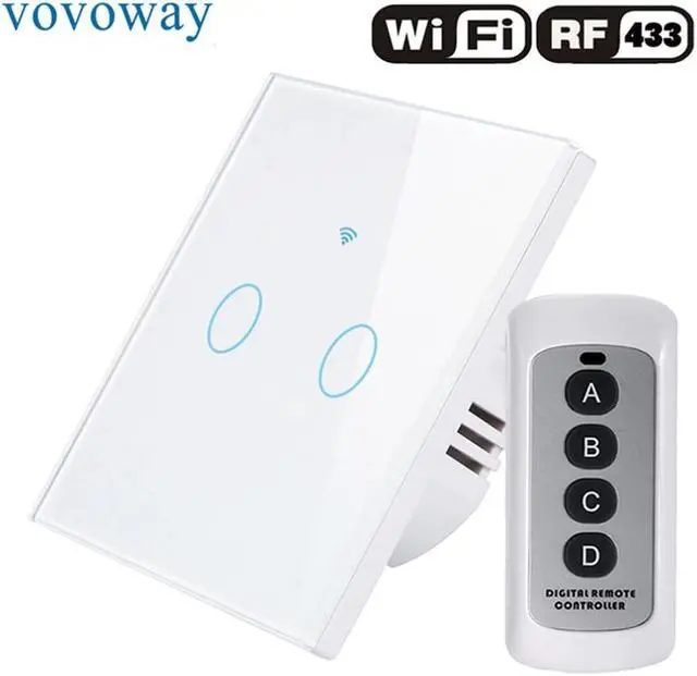 Alt view image 3 of 5 - EU touch switch,light switch,WIFI network+mobile phone APP+RF wireless control function, 1gang2gang3gang AC110-V220V