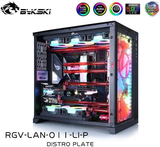 Alt view image 4 of 5 - LIAN LI Distro Plate For LIAN LI O11 Chassis Case,Waterway Board,Water Cooling Kit 12V/5V RGB MB SYNC RGV-LAN-O11-LI-P