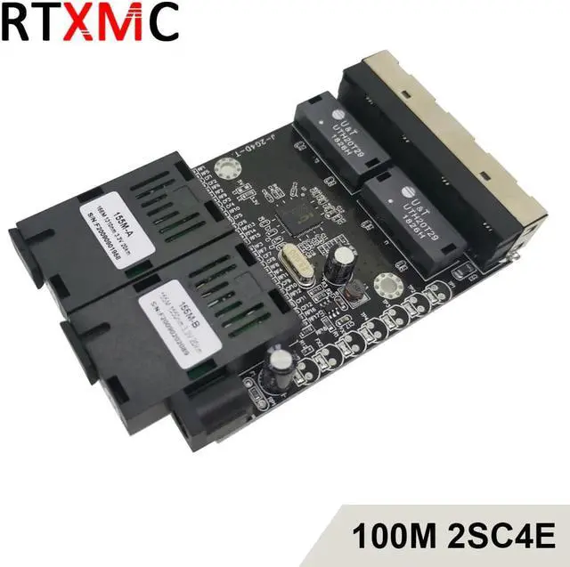 Alt view image 4 of 5 - Board 2SC4E100M Fast Erhetnet 2F4E 10/100M Ethernet Switch 2 Fiber Port SC 25KM 4 UTP RJ45 Fiber Optical Switch PCBA Board