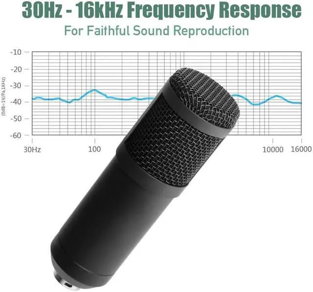 Alt view image 4 of 5 - Streaming Podcast Pc Microphone Professional Studio Cardioid Condenser Mic Kit with Sound Card Boom Arm Shock Mount Filter,