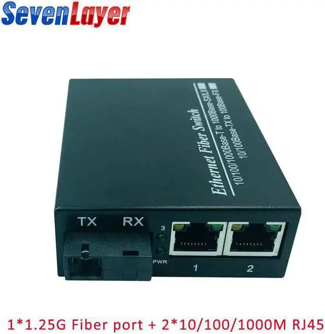 Main image of Converter 1 SC 2 RJ45 UTP 10/100/1000M Fast Ethernet Switch Converter 20KM Ethernet Fiber Optical Single Mode fiber Port