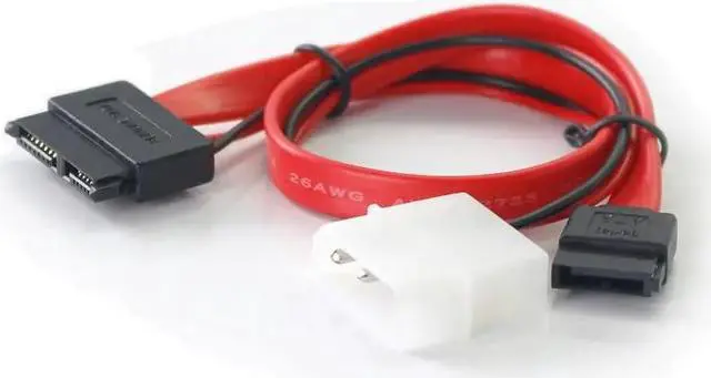 Alt view image 2 of 5 - 30cm Slimline SATA Cables SATA Power Cable to Molex Slim SATA 13 pin(7P+6P) to 7pin + Power cable1FT/12INCH