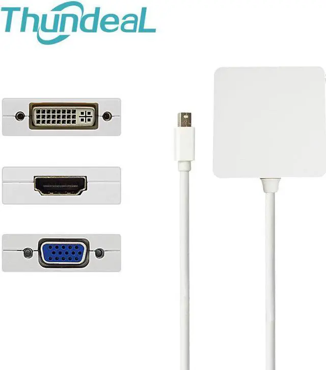 Alt view image 3 of 5 - Adapter 3 in 1 DVI/VGA Mini Display Port Male to  Female DVI VGA Display Port for MacBook TV Projector Converter