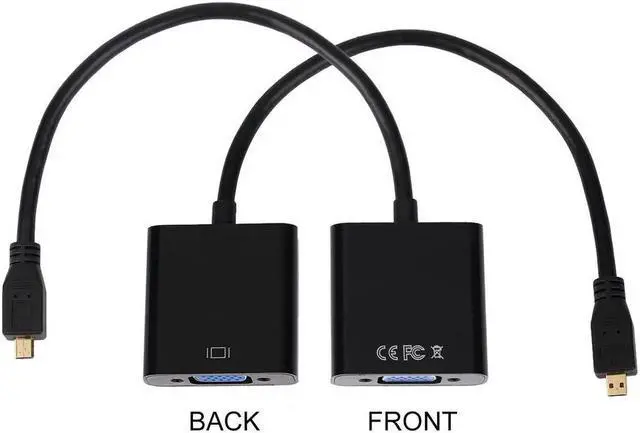 Alt view image 4 of 5 - 2018 New 1080P  to VGA Female Video Cable Converter Adapter for PC Laptop Black Digital Hot hot new