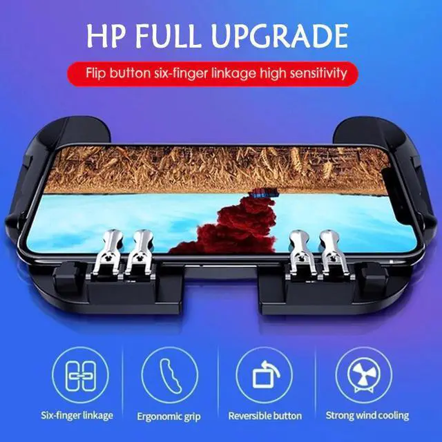 Alt view image 2 of 5 - Finger PUBG Phone Joystick Gamepad With Cooling Fan Battery/charging Type Game Controller L1 R1 Triggers For IOS Android