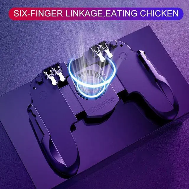 Alt view image 4 of 5 - Finger Pubg Controller Gamepad Pubg Mobile Trigger L1R1 Shooter Joystick Game Pad Phone Holder Cooler Fan with Power Bank