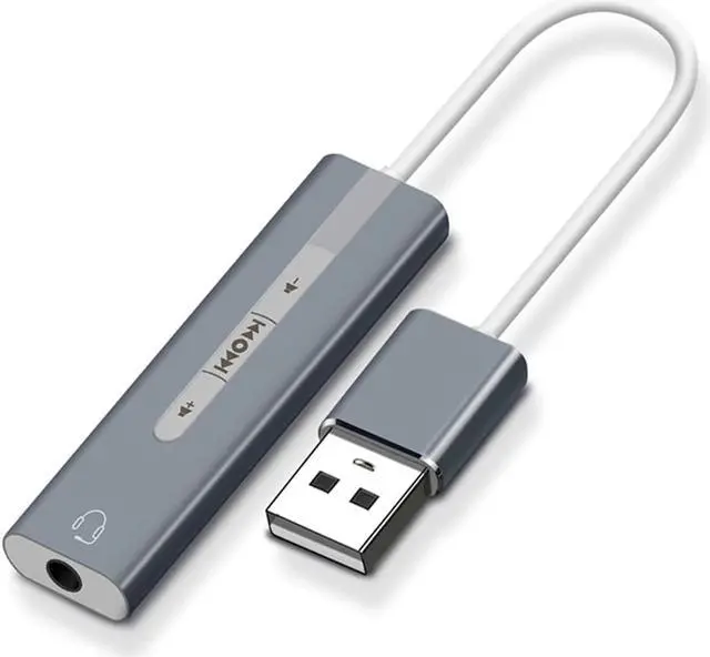 Alt view image 4 of 5 - 2 In 1 External Sound Card Volume Control Portable USB To 3.5mm Jack Small For PC Plug And Play Headset Adapter Songs Change