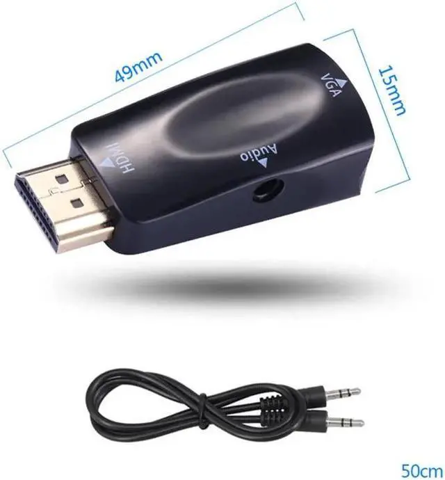 Alt view image 3 of 5 - Video HDMI to VGA Adapter  Cable Converter Male to Female Support HD 1080P For PC Laptop TV Box Projector Hdmi Cable