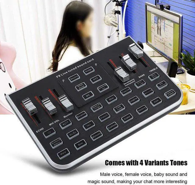 Alt view image 5 of 5 - Sound Cards Audio Interface F8/F9 18 Sound Effects Bluetooth Audio  Headset Microphon External Live Sound Card