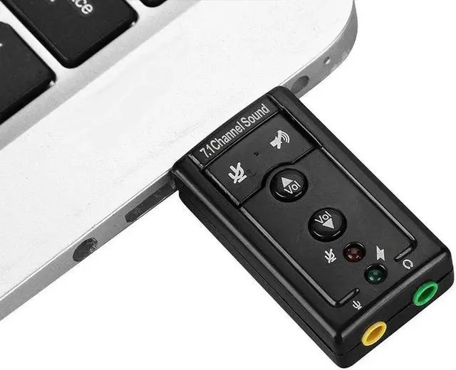 Alt view image 3 of 5 - Channel Sound Adapter  USB to Jack 3.5mm Headphone Audio Adapter External Stereo Card Audio USB Device for Desktop