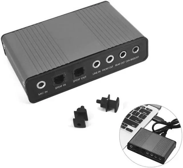 Main image of Audio Adapter 6 Channel 5.1 External Sound Card Suit 3.5mm Headphone Stereo Microphone Line Spdiffer For Computer Laptop
