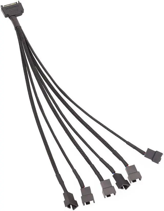 Alt view image 3 of 5 - fan cable FAN HUB SATA 15P revolution fan small 4Pin 3Pin net one with six