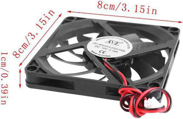 Alt view image 2 of 5 - 80x80x10mm 2Pin 12V PC Computer CPU System Heatsink Brushless Cooling Fan 8010 Drop Shipping