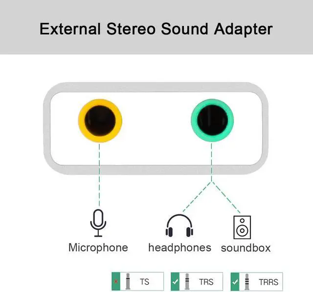Alt view image 4 of 5 - Type C Type-C External Sound Card Adapter Audio Card -C to Jack 3.5mm Earphone Micphone for Laptop Macbook Pro