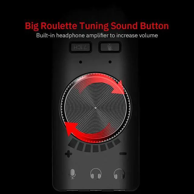 Alt view image 2 of 5 - Profession 7.1 Channel External Sound Card for Computer Audio Interface Microphone USB Sound Card for Gaming Headset Gamer