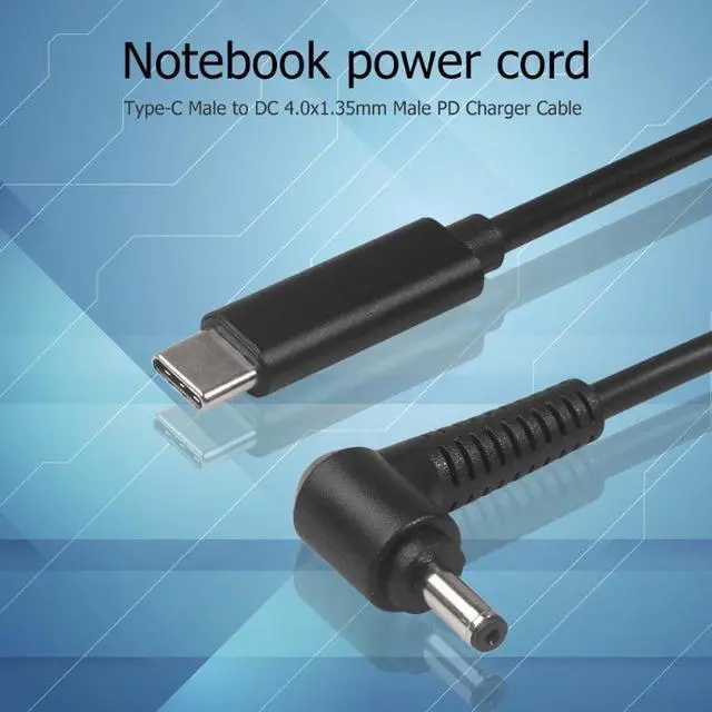 Alt view image 4 of 5 - 1.5m Portable 65W Type-C Male to DC 4.0x1.35mm Male PD Charger Connector Adapter Cable for Asus Acer Samsung HP Notebook New