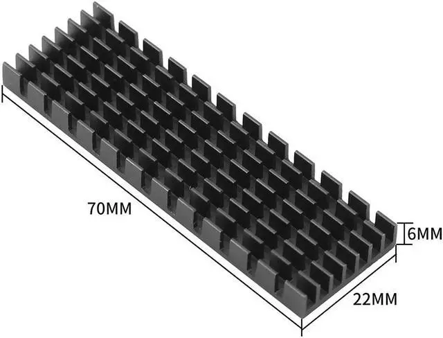 Alt view image 3 of 5 - Heatsink Cooler Cool Fin Thermal Conductive Adhesive for M.2 for NGFF 2280 PCI-E for NVME SSD 70*22mm Thickness 3/6mm