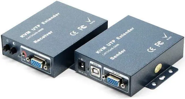 Alt view image 4 of 5 - 660ft VGA USB Stereo Audio KVM Extender Over RJ45 Cat5 Cat 5e Cat6 Cable 1080P No Delay No Loss VGA Keyboard Mouse Transmitter