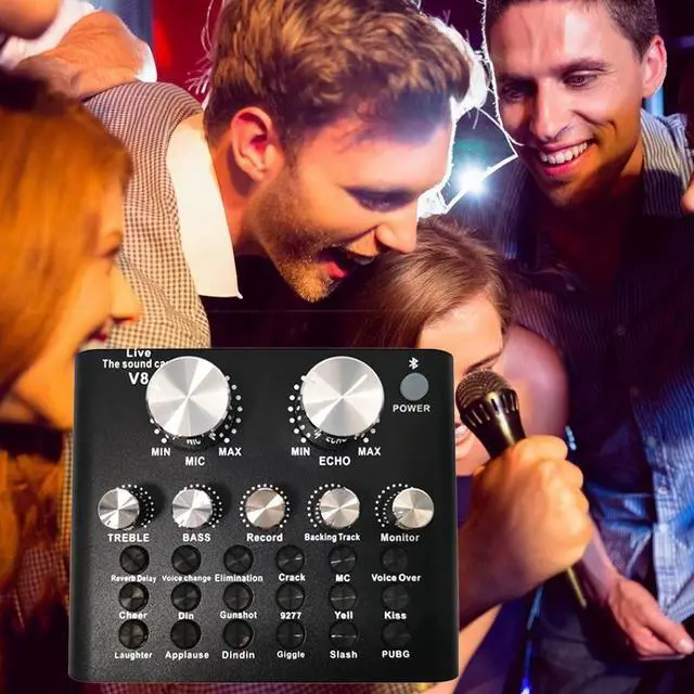 Alt view image 3 of 5 - Live Sound Card Portable o Mixer DJ Sound Mixer for Recording Microphone Guitar External Computer Phone