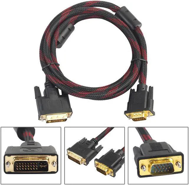 Alt view image 2 of 5 - 1.4m DVI Male to VGA Male Cable DVI-I 24+5 Turn To VGA Connect Wire cord DVI-I to VGA Video Line for HDTV DVD Notebook