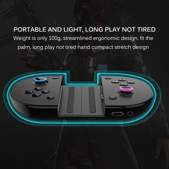 Alt view image 4 of 5 - Game Controller with Type c fast charging +Telescope phone holder Portable game handle joystick Sensitive buttons design