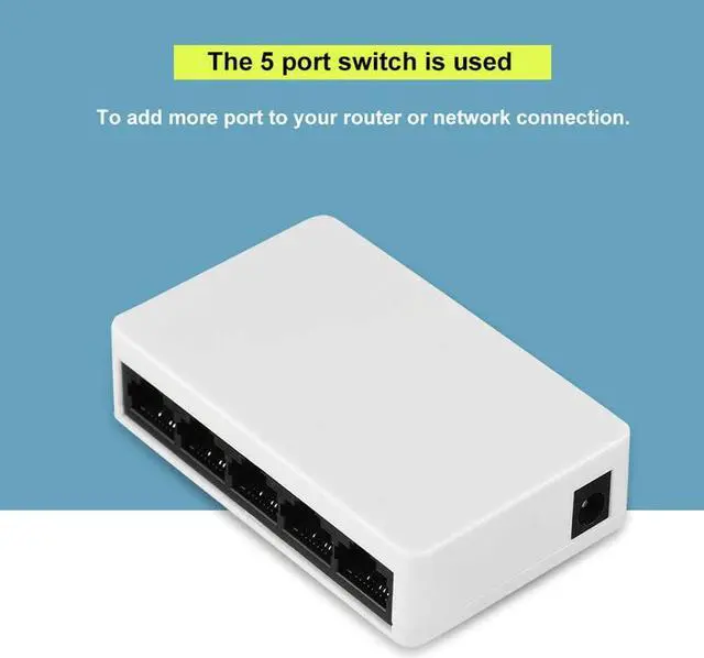 Alt view image 3 of 5 - Switch Switcher Rj45 Lan Splitter Hub 5-port Fast Ethernet 10/100mbps Network Switch /