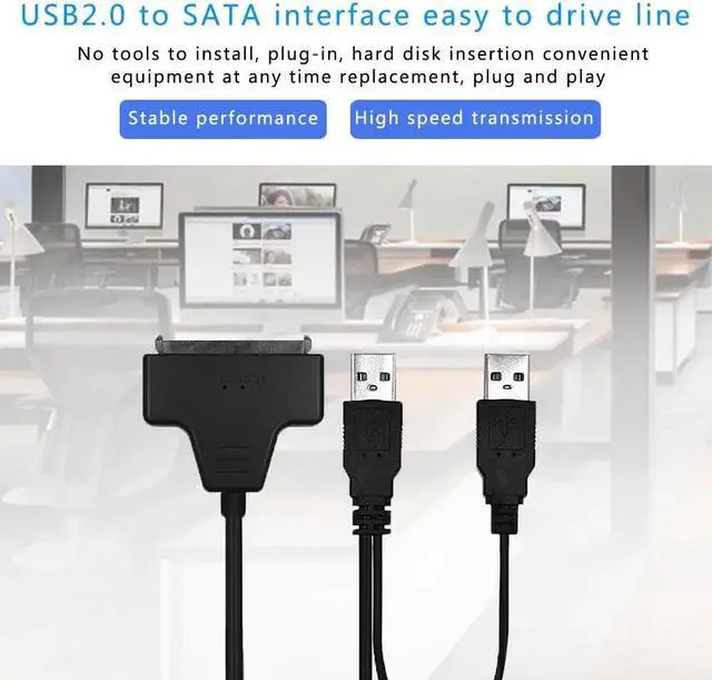 Alt view image 2 of 5 - 2.0 to Sata Adapter for 2.5/3.5 inch Hard Disk Drive Converter Cable