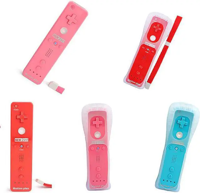 Alt view image 3 of 5 - Color 2 in 1 Wireless Game Remote Controller with Motion Plus Adaptar for Nintendo for Wii Controller joystick