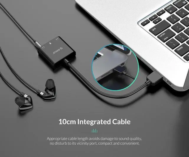 Alt view image 5 of 7 - Sound Card External USB Interface 3.5mm Stereo Microphone Audio Volume Adjustment Free Drive Adapter for Laptop PS4 Headse
