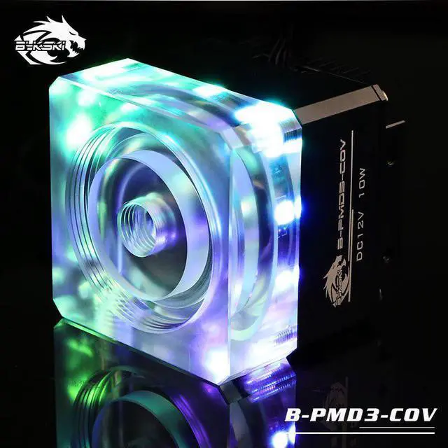 Alt view image 4 of 5 - B-PMD3-COV 5v RGB Water Cooling Pump with Heatsink 600L DDC Black