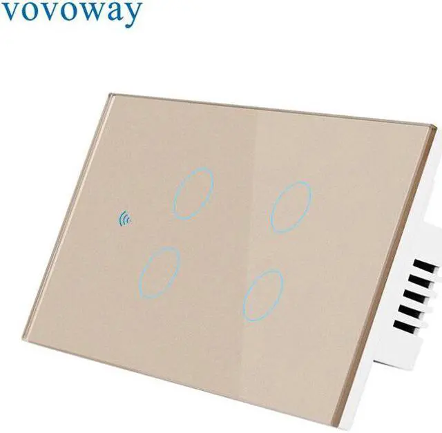 Alt view image 3 of 5 - Smart WIFI switch home network connection mobile APP remote control support alexa voice control AC110V-240V 4gang light switch