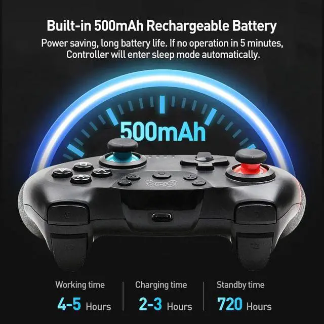 Alt view image 3 of 5 - Wireless USB Control for Nintendo Switch Controller Gamepad Joystick Game Pad PC Command Mando Pro Gaming Trigger Game