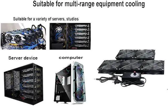 Alt view image 5 of 5 - 120mm 3000RPM Fan cooling With controller 12cm 12V 220V Btc Machine Chassis Workstation Cabinet Radiator Server fan