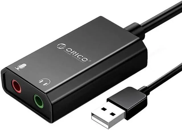 Main image of Portable USB External Sound Card USB to 3.5mm Headset Mic Earphone 2 in 1 Microphone Earphone Adapter for PC  Drive