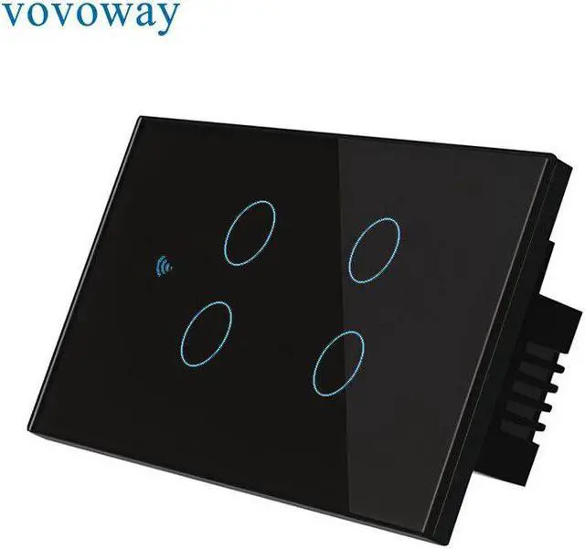 Alt view image 2 of 5 - Smart WIFI switch home network connection mobile APP remote control support alexa voice control AC110V-240V 4gang light switch