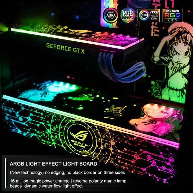 Main image of Power Bin Baffle DIY Custom CPU Backplane RGB Computer Side Panel Games Computer Water Cooling