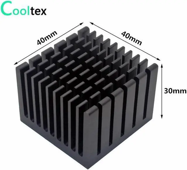 Alt view image 2 of 5 - 5pcs Aluminum Heatsink 40x40x30mm Heat Sink Radiator Cooling for Electronic Chip LED With Thermal Conductive double sided Tape