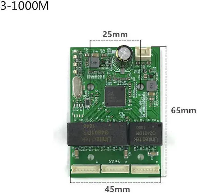 Alt view image 3 of 5 - 3/4port Gigabit switch module 3/4port 10/100/1000m contact port mini switch module PCBA Motherboard network switch 1000mbps