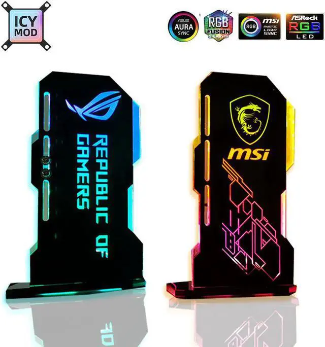 Main image of A-RGB VGA Holder Vertical GPU Bracket Customize Video Card Support 5V 3Pin AURA Chassis Water Cooler Custom MOD
