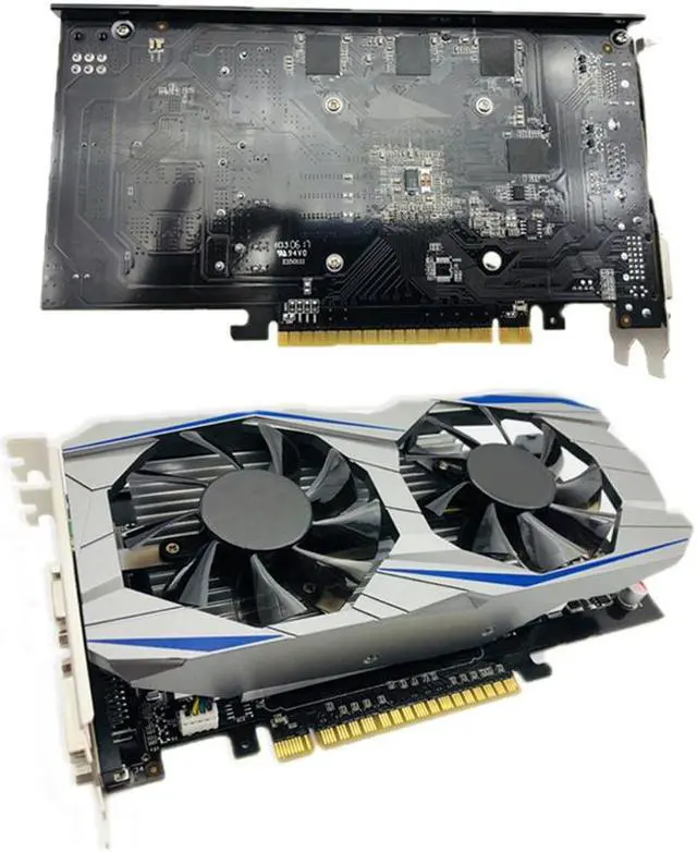 Alt view image 5 of 5 - 4GB DDR5 Graphics Card Silver blue 128Bit HDMI DVI VGA GPU Game Video Card For  PC Gaming