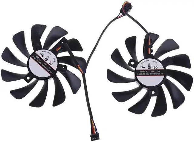 Alt view image 3 of 5 - 2pcs 95mm FDC10U12S9-C CF1010U12S Cooler Fan for XFX Radeon RX580 RX590 Graphics Card Cooling Fan