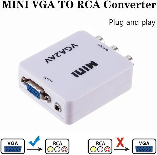 Alt view image 5 of 5 - 2020 VGA to AV Mini Converter Adapter Support 1080P VGA2AV Converter PC to TV HD Computer to TV Wholesale