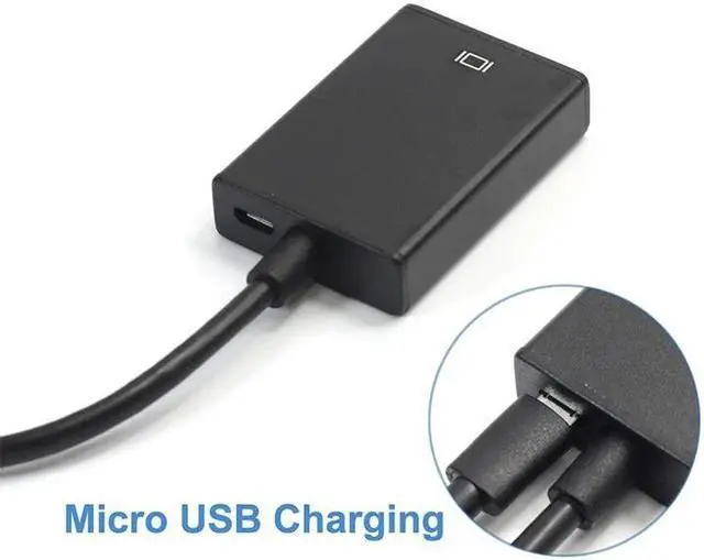 Alt view image 5 of 5 - Male to HDMI Female 1080P HD Converter Adapter W/3.5mm Audio DC Cable TV AV HDTV PC Video 2HDMI For PC Laptop Projector