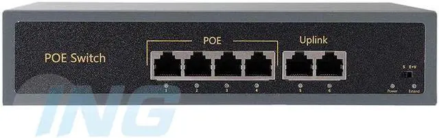 Alt view image 2 of 4 - New 4+2 4-Port 10/100M POE Switch 60W 48V Power over Ethernet IEEE802.3af For IP Camera System Network Switch