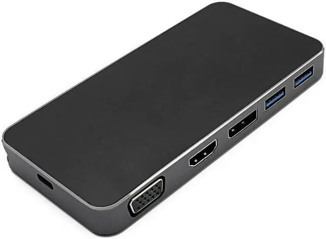 Alt view image 5 of 5 - Thunderbolt3 USB-C USB 3.1 to Displayport VGA  USB HUB and Dual Type-C female power adapter for laptop
