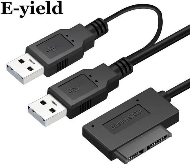 Main image of USB  to 6+7 13Pin Slimline Slim SATA Cable With External USB2.0 Power Supply For Laptop CD-ROM DVD-ROM  ODD Adapter Converter