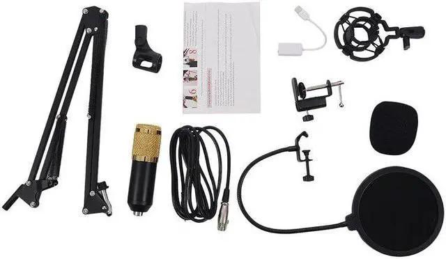 Main image of Condenser Microphone Kit Studio Suspension Boom Scissor Arm Sound Card