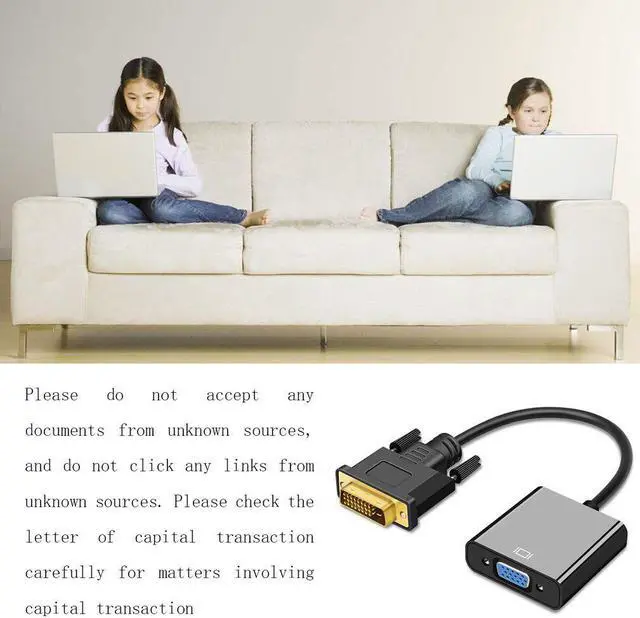 Alt view image 5 of 5 - DVI(24+5) Dual Link Female to VGA 15 Male Monitor Adapter Converter For HDTV for PC Computer Converter