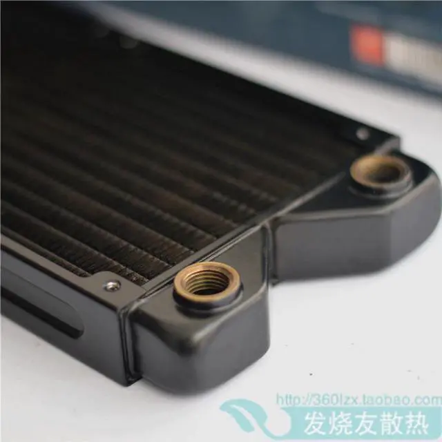 Alt view image 5 of 5 - G1/4 "120MM 240MM 360MM Black Copper Radiator Computer Water Cooling Heatsink Fit 12cm Fan 27mm Thick M3 Screws